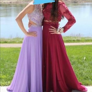 Light lavender prom dress